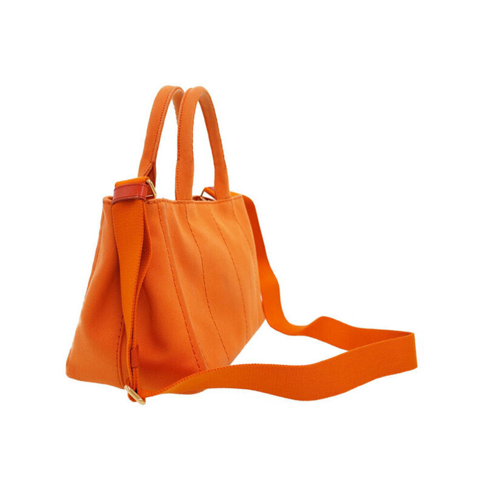 Prada Canapa 2way Tote Bag Canvas Orange - Picture 2 of 9